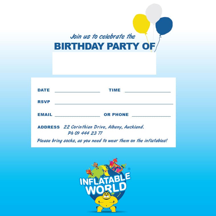 Download the Inflatable World Party Invite!